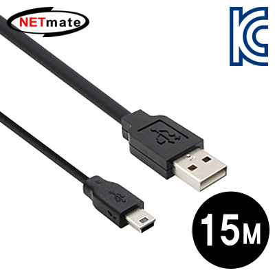 NETmate CBL-D203MB-15M USB2.0 AM-Mini 5P 리피터 15m
