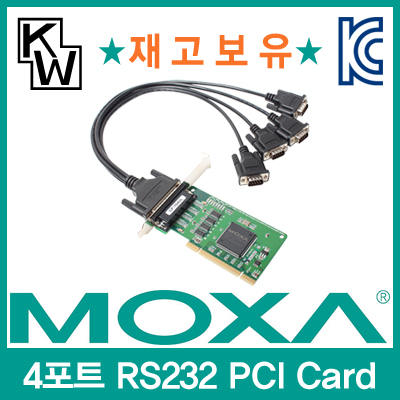MOXA(모싸) ★재고보유★ CP-104UL-DB9M 4포트 PCI 시리얼카드(슬림PC겸용)