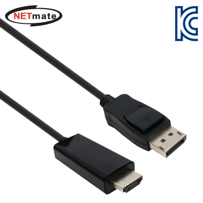 NETmate DC-H4 (Black) 1.8M DisplayPort to HDMI 케이블 1.8m
