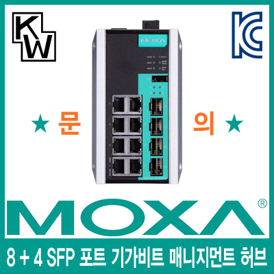 MOXA(모싸) EDS-G512E-4GSFP-T 산업용 8+4포트 기가비트 매니지먼트 스위칭 허브(1G SFP 4포트)