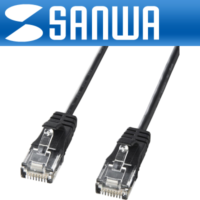 SANWA KB-SL6-01BK CAT.6 UTP다이렉트 초슬림 케이블 1m