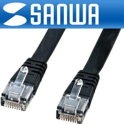 SANWA LA-FL5-02K CAT.5E UTP 다이렉트 FLAT 케이블(블랙) 2m