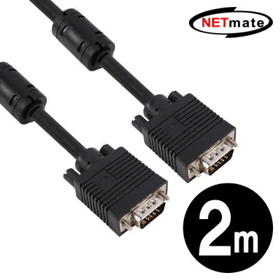 NETmate NMC-R20B RGB 모니터 케이블 2m (블랙)
