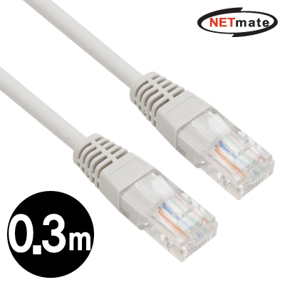 NETmate CAT.5E UTP다이렉트 케이블(그레이) 0.3m