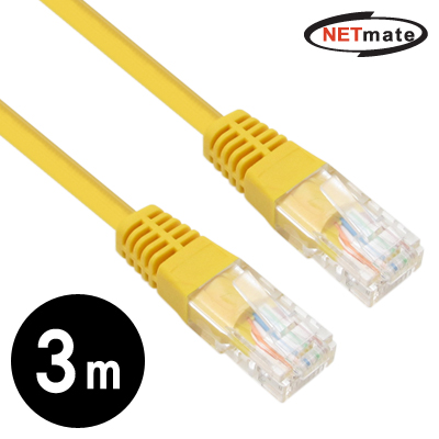 NETmate NMC-U503Y CAT.5E UTP 다이렉트 케이블(옐로우) 3m