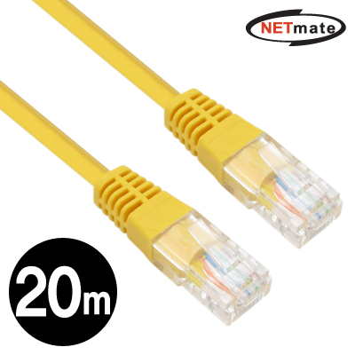 NETmate NMC-U520Y CAT.5E UTP 다이렉트 케이블(옐로우) 20m