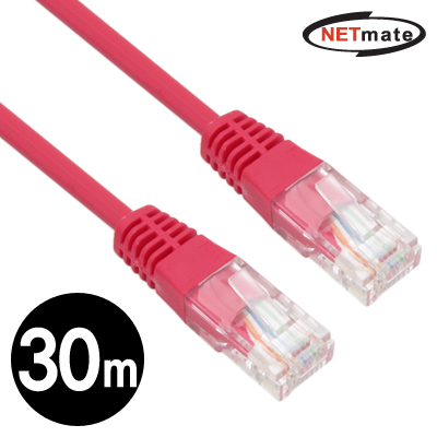 NETmate NMC-U530R CAT.5E UTP 다이렉트 케이블(레드) 30m