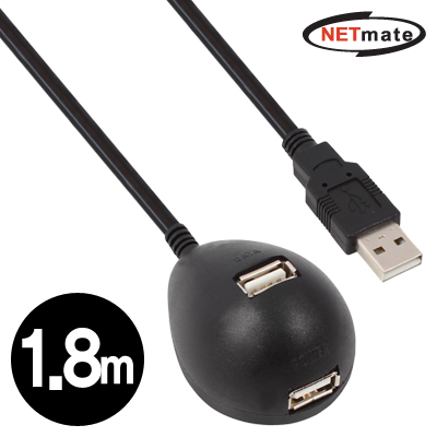 NETmate USB2.0 연장 스탠드 케이블(블랙) 1.8m