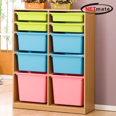 NETmate NMK-HF06  다용도 컬러박스 수납장(2열5단/메이플)