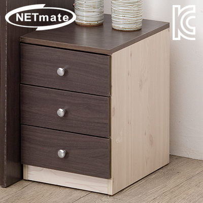 NETmate NMK-OD303 3단 서랍장 (월넛)