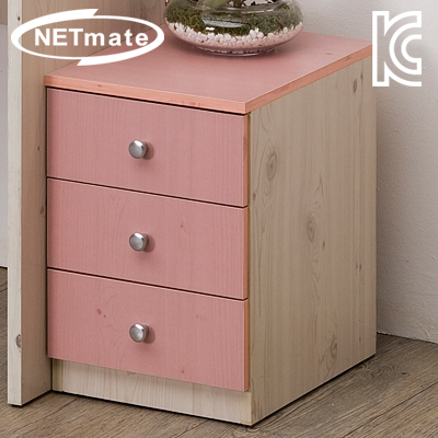 NETmate NMK-OD305 3단 서랍장 (핑크)