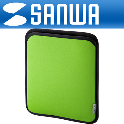 SANWA PDA-IPAD23G iPad2 전용 네오프렌 슬립형 파우치(그린)