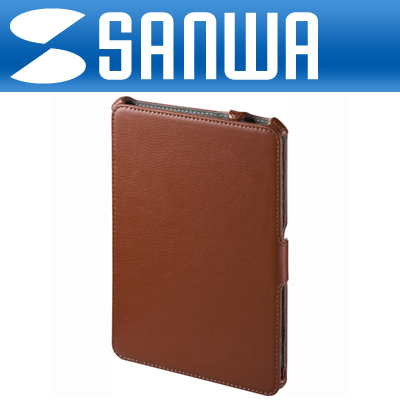 SANWA PDA-IPAD46BR iPad mini 소프트 PU가죽 케이스(브라운)