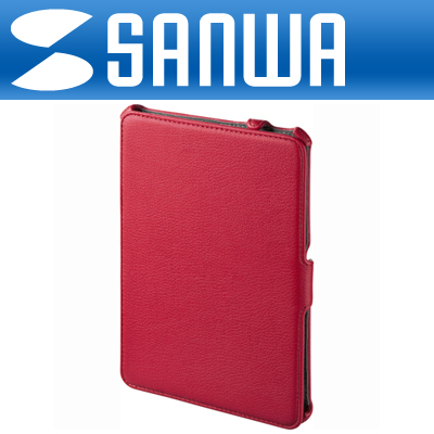 SANWA PDA-IPAD46R iPad mini 소프트 PU가죽 케이스(레드)