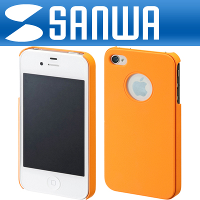 SANWA PDA-IPH46D iPhone4·4S 고무 코팅 하드 케이스(오렌지)