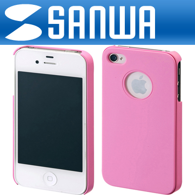SANWA PDA-IPH46P iPhone4·4S 고무 코팅 하드 케이스(핑크)