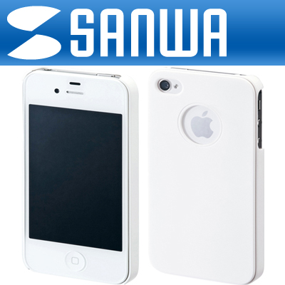 SANWA PDA-IPH46W iPhone4·4S 고무 코팅 하드 케이스(화이트)