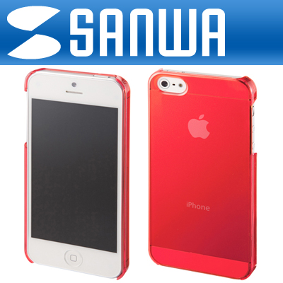 SANWA PDA-IPH52R iPhone5 클리어 하드 케이스(클리어 레드)