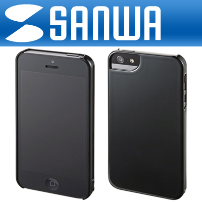 SANWA PDA-IPH54BK iPhone5 UV코팅 하드 케이스(블랙)