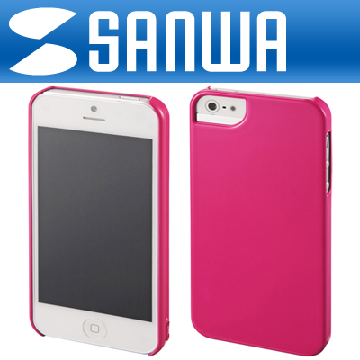 SANWA PDA-IPH54P iPhone5 UV코팅 하드 케이스(핑크)