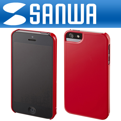 SANWA PDA-IPH54R iPhone5 UV코팅 하드 케이스(레드)