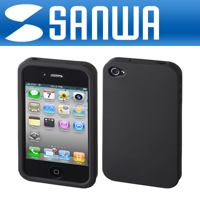 SANWA PDA-IPH66BK iPhone4 실리콘 케이스(블랙)