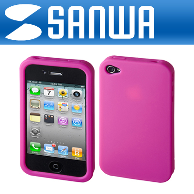 SANWA PDA-IPH66P iPhone4 실리콘 케이스(핑크)