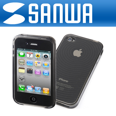 SANWA PDA-IPH67BK iPhone4 TPU 세미하드 케이스(블랙)
