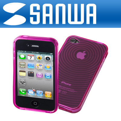 SANWA PDA-IPH67P iPhone4 TPU 세미하드 케이스(핑크)
