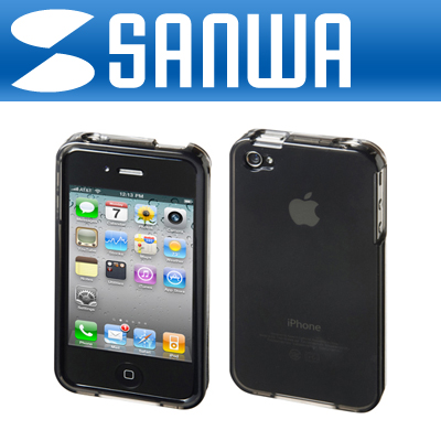 SANWA PDA-IPH68BK iPhone4 크리스탈 하드 케이스(블랙)
