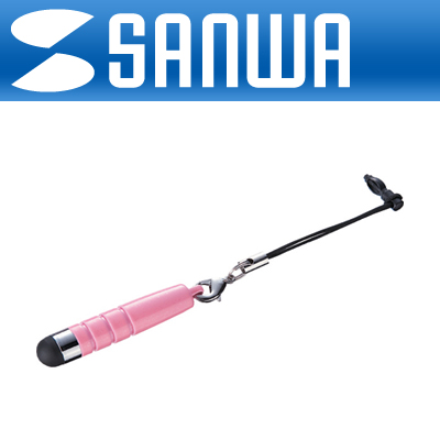SANWA PDA-PEN24PK 모바일 스트랩형 정전식 터치펜(핑크)