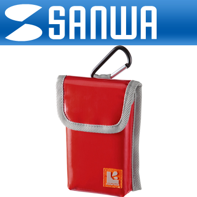 SANWA PDA-SPC3R 타폴린 멀티 생활방수 스마트폰 케이스(레드)