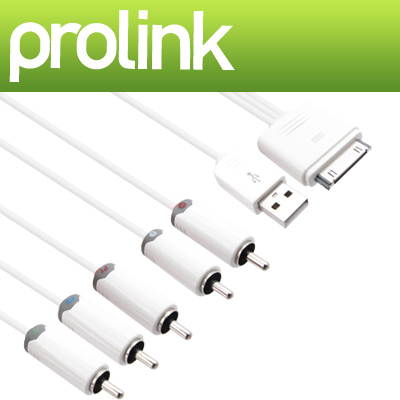 PROLINK PMM229-0200 PMM시리즈 iPod·iPhone·iPad TV-OUT 컴퍼넌트 케이블 2m (OFC)