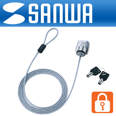 SANWA 노트북 와이어 잠금 장치(키 타입 자물쇠)
