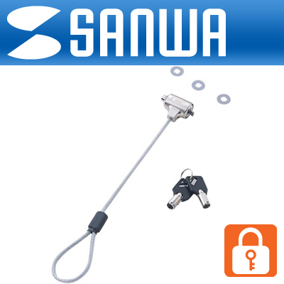 SANWA SLE-7S 노트북 와이어 잠금 장치(키 타입 자물쇠/0.25m)