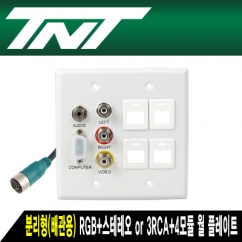 TNT NM-TNTAW04 분리형(배관용) RGB+스테레오 or 3RCA+4모듈 월 플레이트