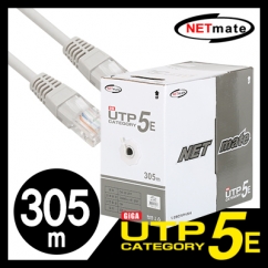 NETmate NMC-UTP15T CAT.5E UTP 케이블 305m (단선/그레이)