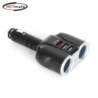 NETmate NM-QCF230 QC3.0 차량용 USB 충전 시거잭(USB 2+1포트, 2구 시거 소켓)