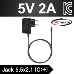 NETmate NMX-P5251A DC 5V 2A SMPS 아답터[5.5x2.1mm(C:+)]