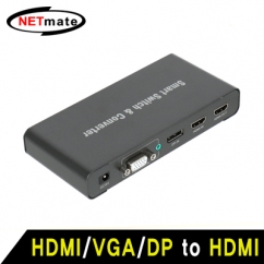 NETmate DHV301 HDMI to HDMI / VGA(RGB)+Stereo / DisplayPort 컨버터